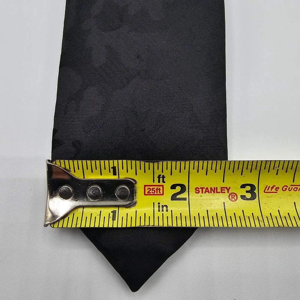 JF J.Ferrar Black Slim Tie 2.5” Narrow Neck Tie Polyester Men